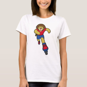 Lion as Skater with Inline skates T-Shirt
