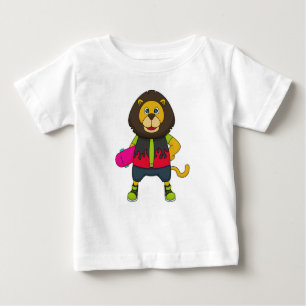 Lion as Skater with Skateboard Baby T-Shirt