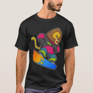 Lion as Snowboarder with Snowboard T-Shirt