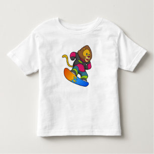 Lion as Snowboarder with Snowboard Toddler T-Shirt