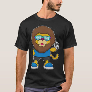 Lion as Soccer player with Soccer T-Shirt