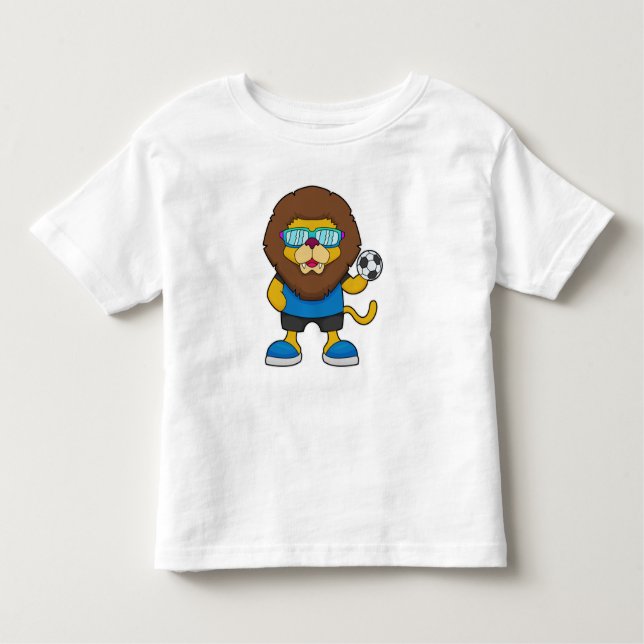 Lion as Soccer player with Soccer Toddler T-Shirt (Front)