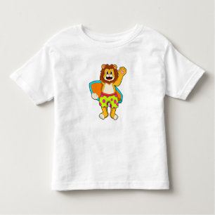 Lion as Surfer with Surfboard Toddler T-Shirt