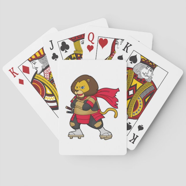 Lion as Warrior with Cape Playing Cards (Back)