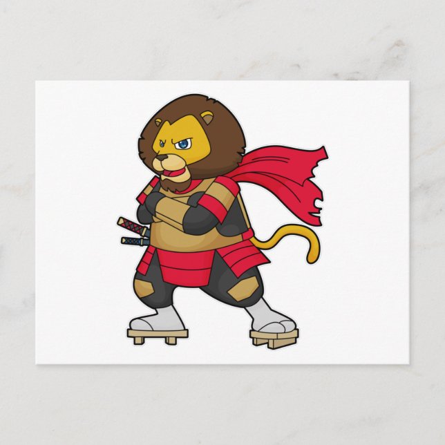Lion as Warrior with Cape Postcard (Front)
