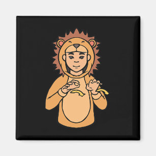 Lion ASL Hand Gesture Deaf Hearing Loss Awareness Magnet