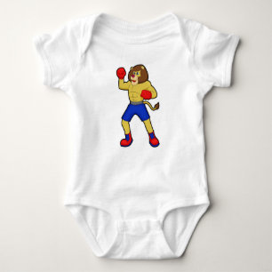 Lion at Boxing with Boxing gloves Baby Bodysuit