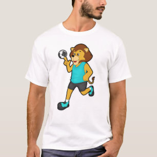 Lion at Handball player with Handball T-Shirt