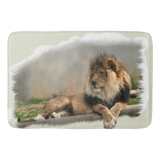 Lion At Rest Bath Mat (Front)