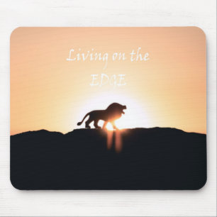Lion at sunset Living on the EDGE Mouse Pad