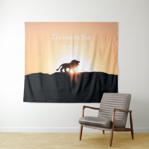 Lion at sunset Living on the EDGE Tapestry