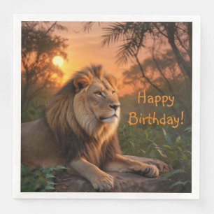 Lion at Sunset Napkin