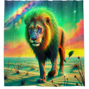 Lion at Sunset Shower Curtain