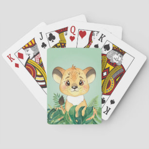 Lion Baby Lion And Leaf Playing Cards