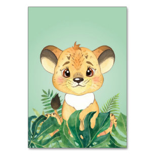 Lion Baby Lion And Leaf Table Number