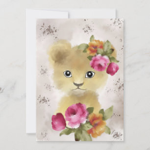 Lion Baby Lion Watercolor Save The Date