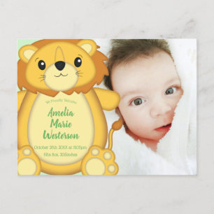 Lion Baby Shower Green Postcard
