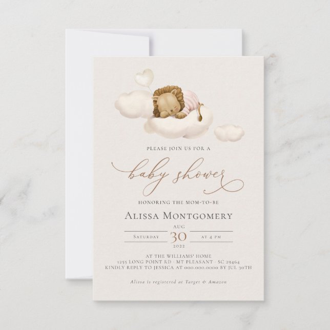 Lion Baby Shower Invitation (Front)