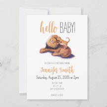 Lion Baby Shower Invitation