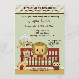 LION Baby Shower Invitation Jungle Pals JPN-L