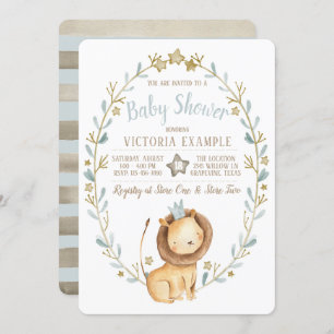 Lion Baby Shower Invitations