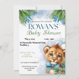 Lion Baby Shower Invite