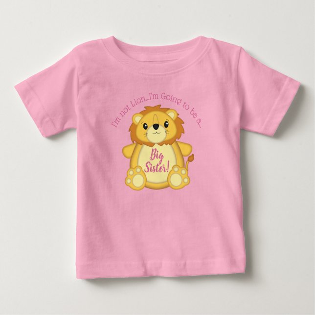 Lion Baby Shower Pink Baby T-Shirt (Front)