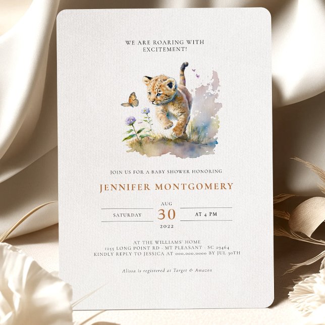 Lion Baby Shower Roaring with Excitement Invitatio Invitation (Creator Uploaded)