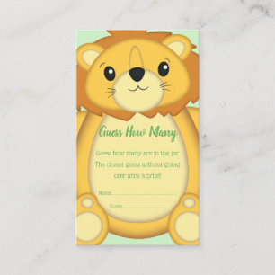 Lion Baby Shower Safari Enclosure Card
