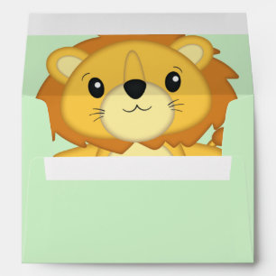 Lion Baby Shower Safari Envelope