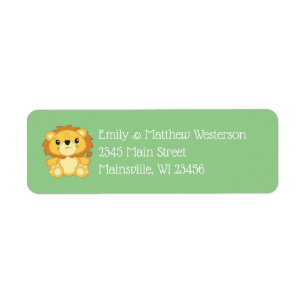 Lion Baby Shower Safari Return Address Label