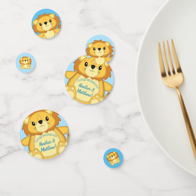 Lion Baby Shower Zoo Circus Blue Boy Confetti (Group)