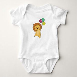 Lion Balloons Flies Upward Cute Animals For Babies Baby Bodysuit