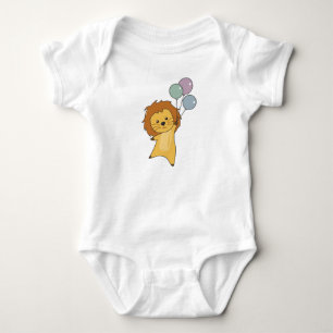 Lion Balloons Flies Upward Cute Animals For Babies Baby Bodysuit