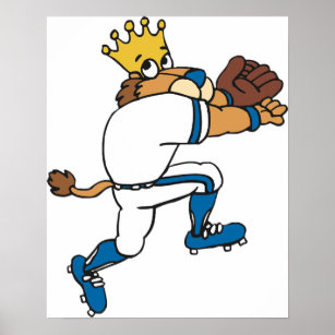 Lion Baseball Player Poster