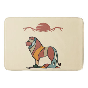 Lion Bathroom Bath Mat Wildlife Decor