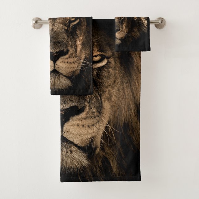 Lion Bathroom Towel Set (Insitu)