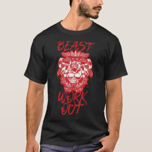 Lion Beast Bodybuilding Workout Gym Fitness Motiv T-Shirt