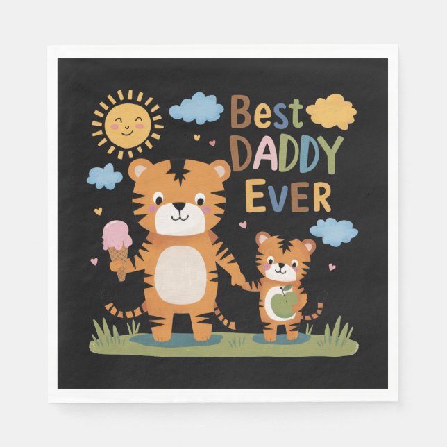 Lion Best Daddy Ever Napkin (Front)