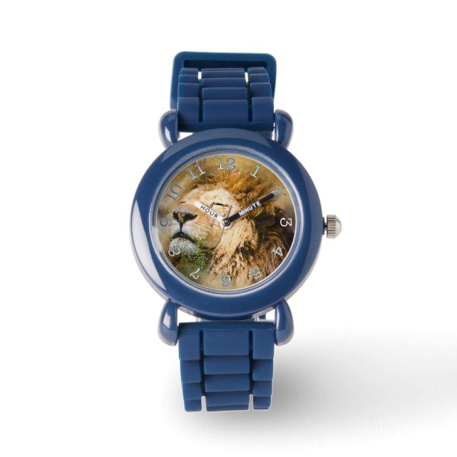 Lion - Bezel with Black Numbers Watch (Front)