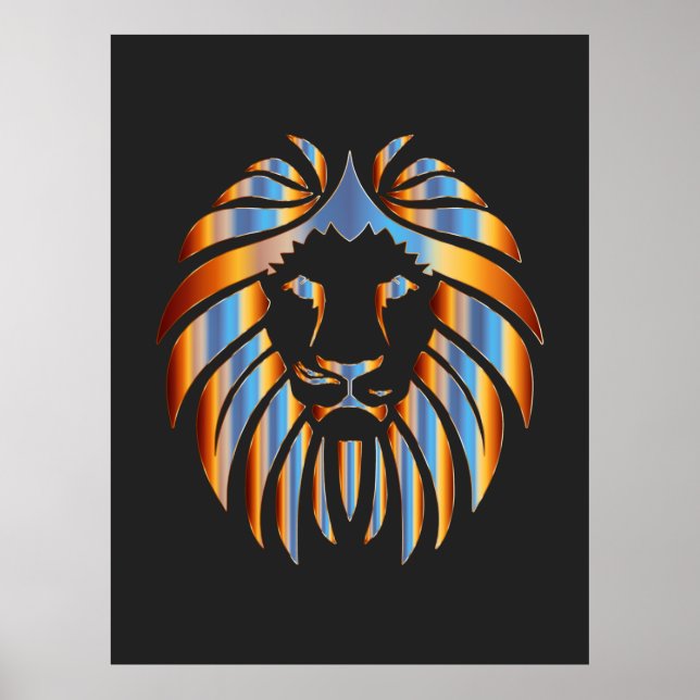 Lion, Big Cat, chromatic design, Poster (Front)