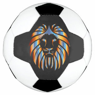 Lion, Big Cat, chromatic design, Soccer Ball