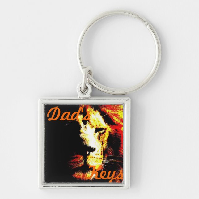 Lion big cat original wildlife design key ring (Front)