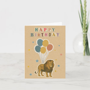 Lion Birthday Card – Jungle Animal Design
