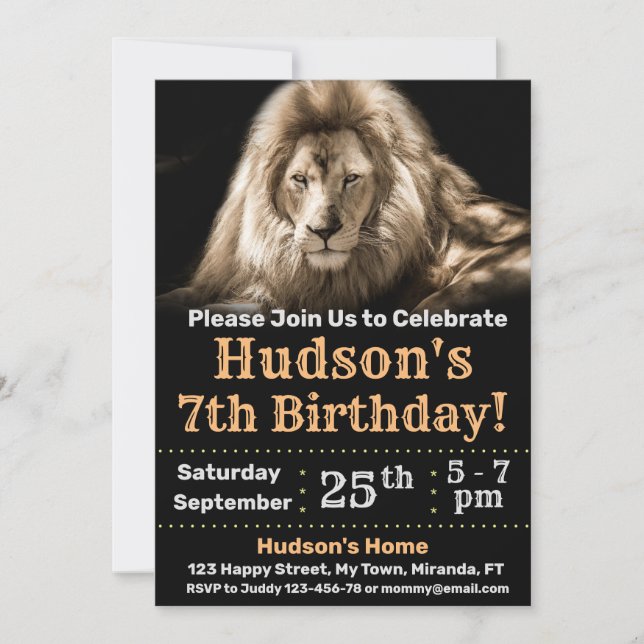 Lion birthday invitation (Front)