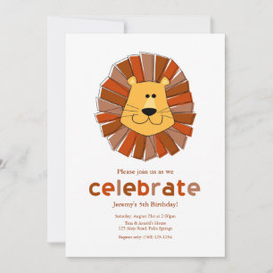 Lion Birthday Invitations