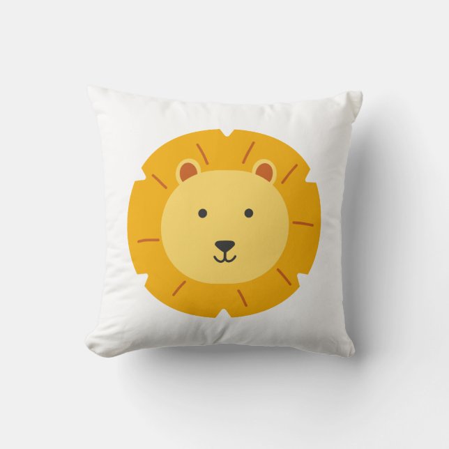 Lion Birthday Kids Art Cushion (Front)