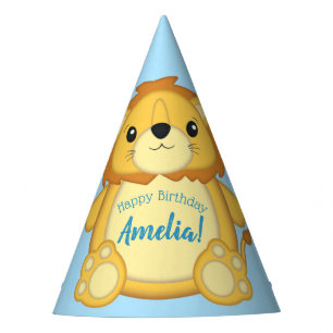 Lion Birthday Party Blue Hat