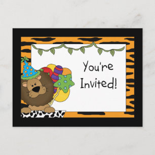 Lion Birthday Party  Invitations