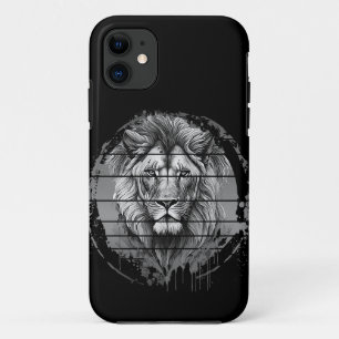 Lion Black And White iPhone 11 Case